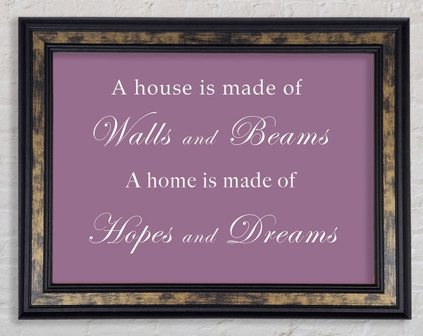 Home Quote Walls n Beams Hopes n Dreams Dusty Pink Framed Print