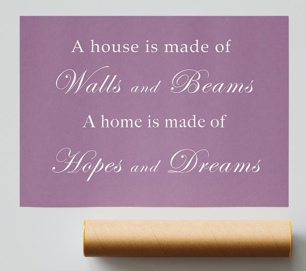 Home Quote Walls N Beams Hopes N Dreams Dusty Pink Print