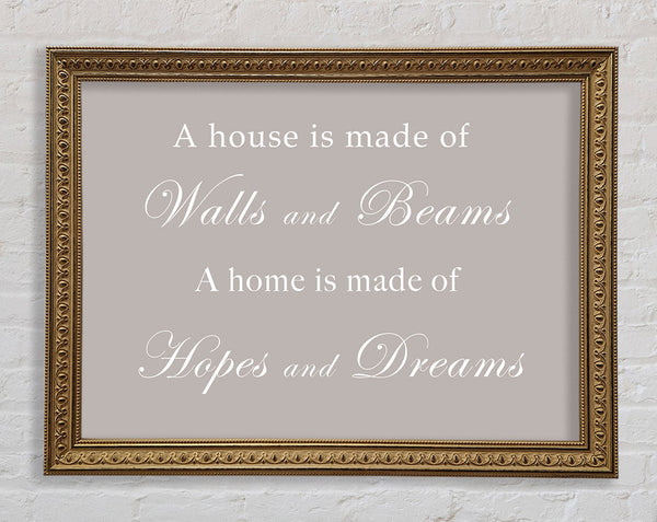 Home Quote Walls n Beams Hopes n Dreams Beige Framed Print