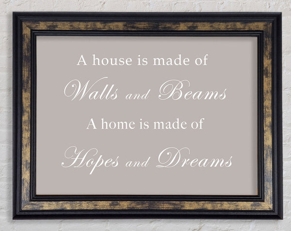 Home Quote Walls n Beams Hopes n Dreams Beige Framed Print