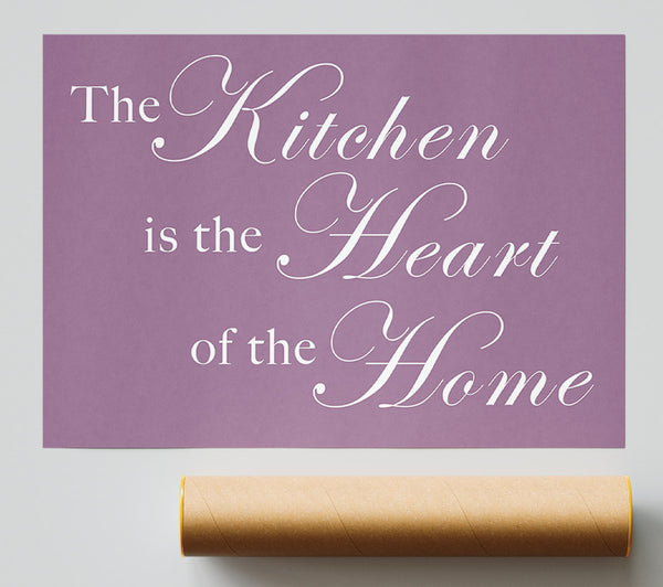 Kitchen Quote The Kitchen Is The Heart Of The Home Dusty Pink Giclee Print