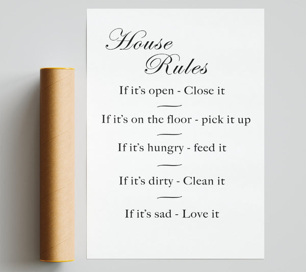 House Rules 2 White Poster