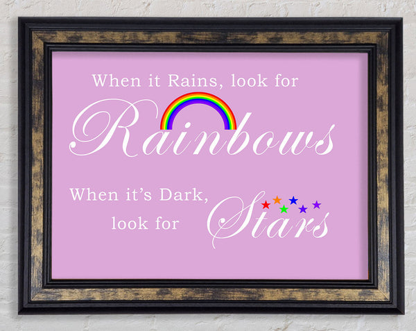 When It Rains Look For Rainbows 2 Pink Framed Print