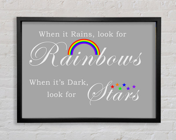 Wenn es regnet, suche nach Regenbögen 2 Grau Weiß