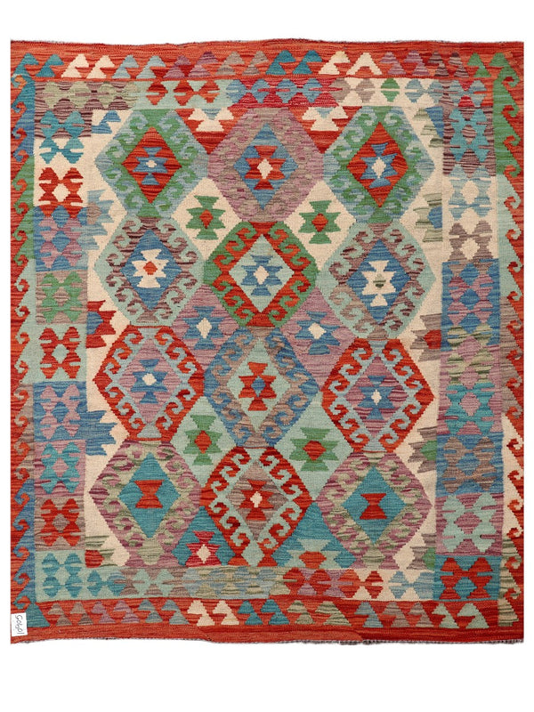 Maimana Afghanistan Kilim Rug - 194 x162 cm