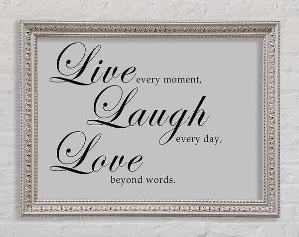 Familienzitat Live Laugh Love 2 Grau