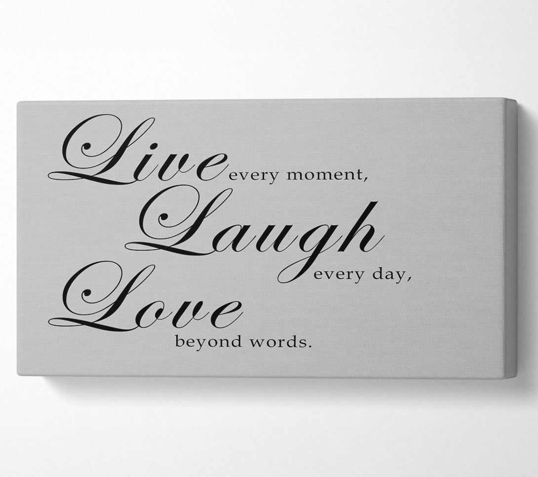  A Canvas Print of Family Quote Live Laugh Love 2 Grey Canvas Print