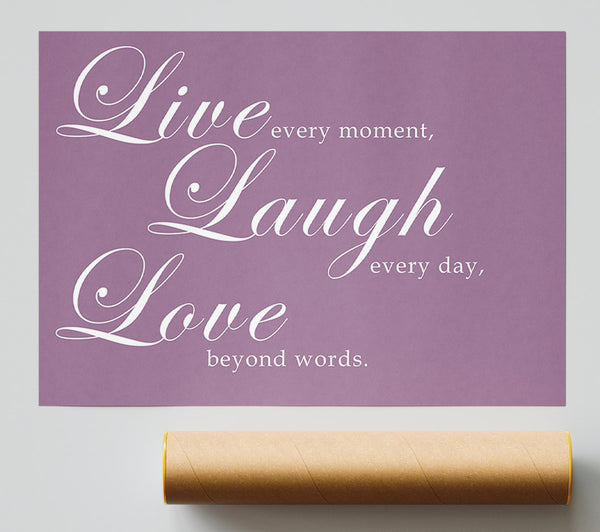 Family Quote Live Laugh Love 2 Dusty Pink Print