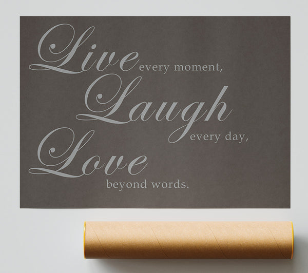Family Quote Live Laugh Love 2 Chocolate Print