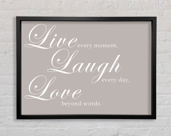 Familienzitat Live Laugh Love 2 Beige