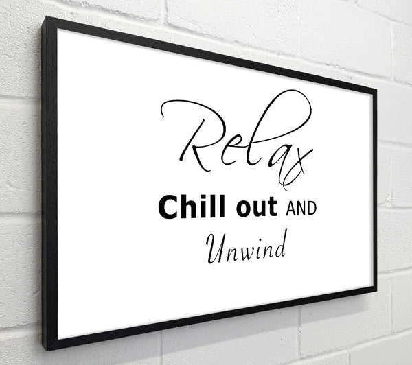 Bathroom Quote Relax Chill Out White