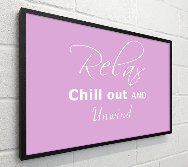 Bathroom Quote Relax Chill Out Pink