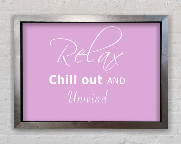 Badezimmer Zitat Relax Chill Out Pink