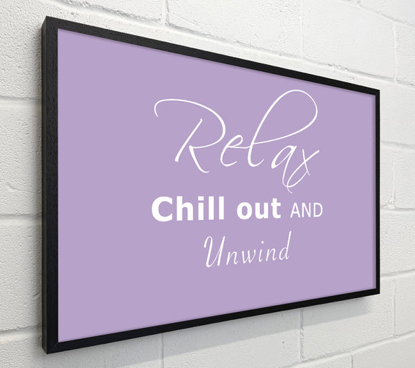 Bathroom Quote Relax Chill Out Lilac