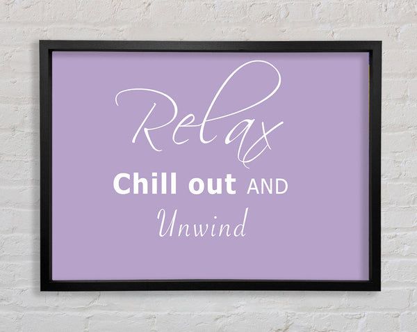 Badezimmer Zitat Relax Chill Out Lila