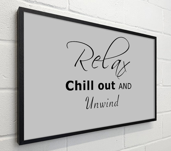 Bathroom Quote Relax Chill Out Grey