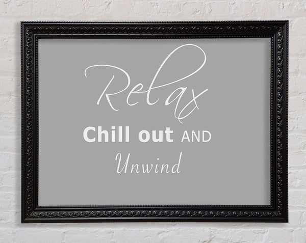 Badezimmer Spruch Relax Chill Out Grau Weiß