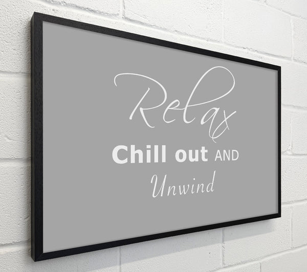 Bathroom Quote Relax Chill Out Grey White