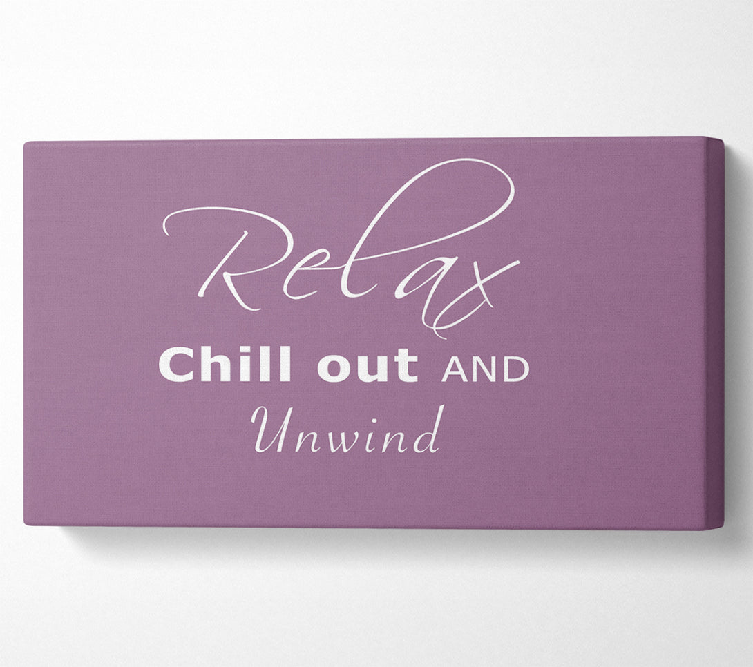  A Canvas Print of Bathroom Quote Relax Chill Out Dusty Pink Canvas Print