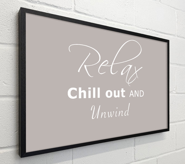 Bathroom Quote Relax Chill Out Beige