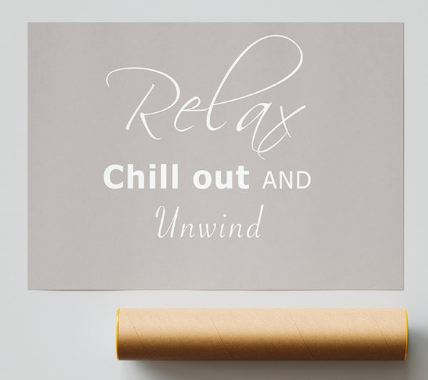 Bathroom Quote Relax Chill Out Beige Giclee Print