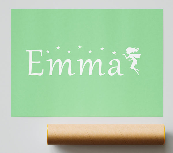 Your Name In Fairy Dust Green Giclee Print
