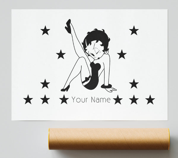 Betty Boop Your Name Stars White Poster