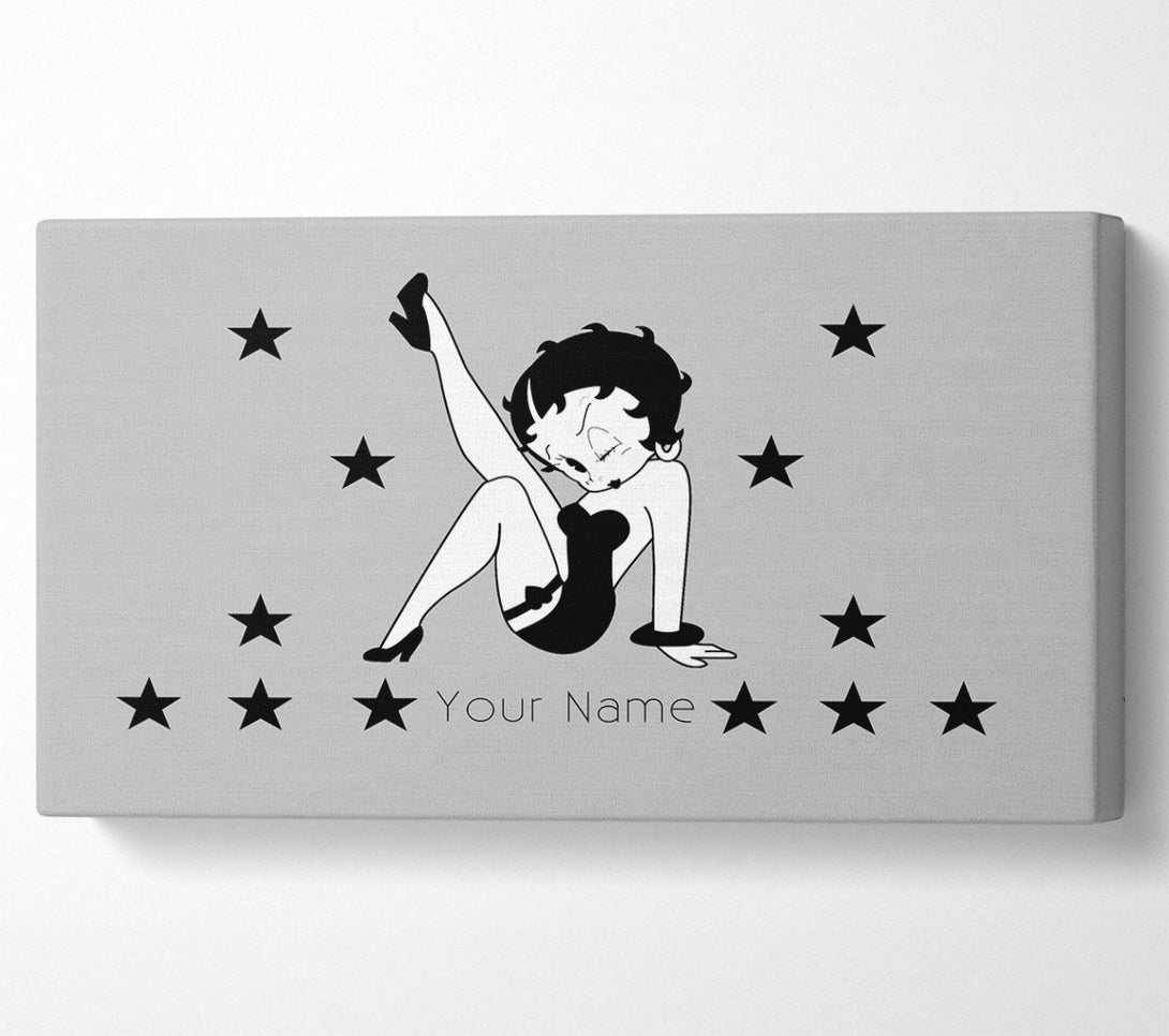  A Canvas Print of Girls Room Quote Betty Boop Your Name Stars Grey Canvas Print