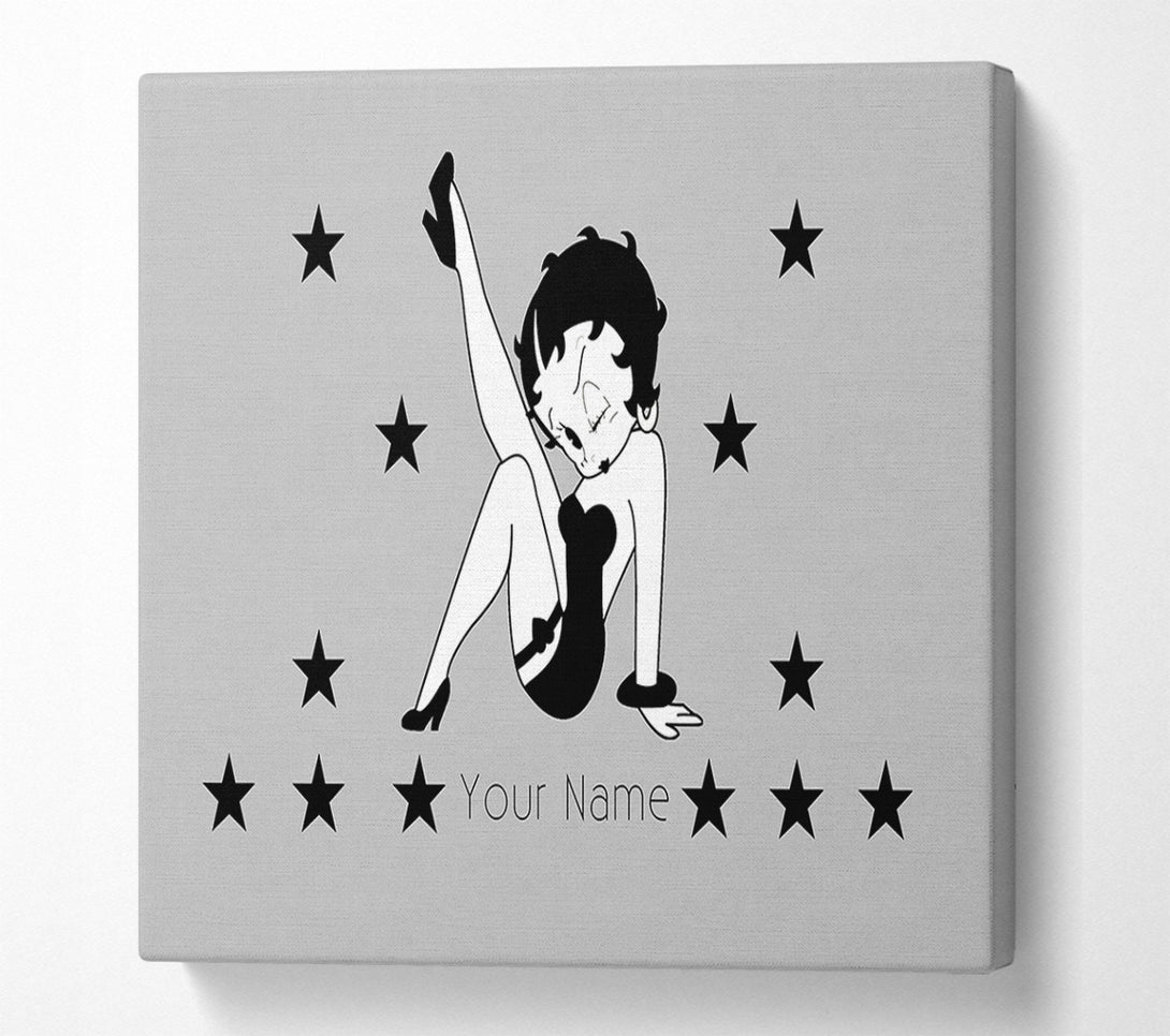  A Canvas Print of Girls Room Quote Betty Boop Your Name Stars Grey Canvas Print