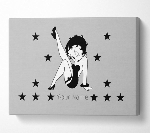  A Canvas Print of Girls Room Quote Betty Boop Your Name Stars Grey Canvas Print