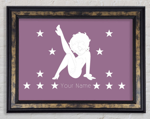 Betty Boop Your Name Stars Dusty Pink Framed Print