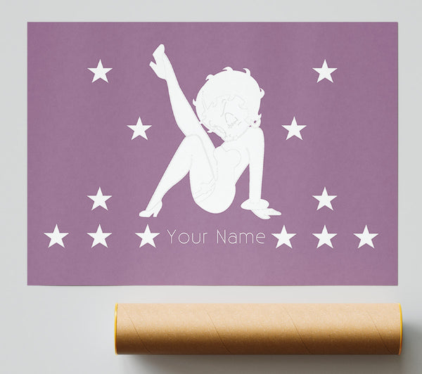 Betty Boop Your Name Stars Dusty Pink Print