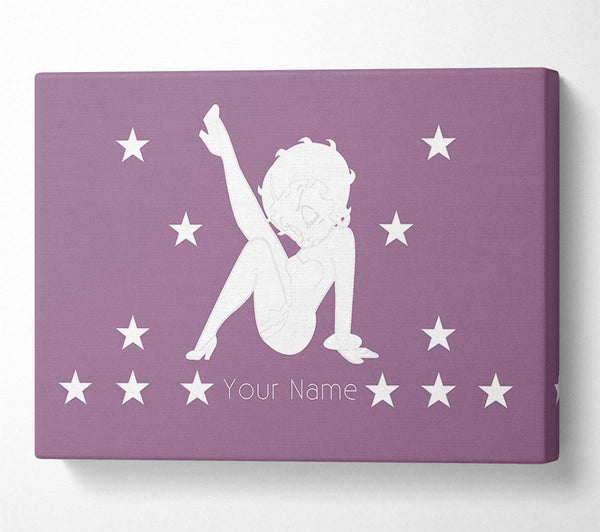  A Canvas Print of Betty Boop Your Name Stars Dusty Pink Canvas Print
