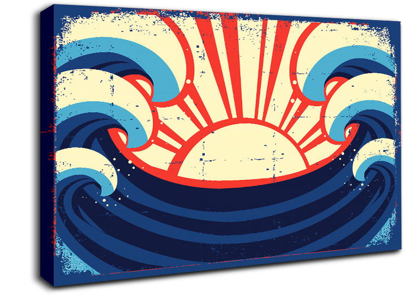 Sun Wave Canvas Wall Art