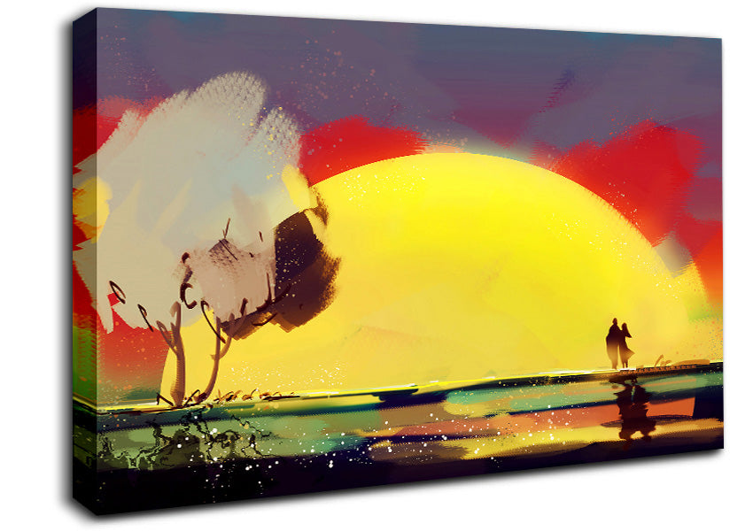 Romantic Sun Blaze Canvas Wall Art