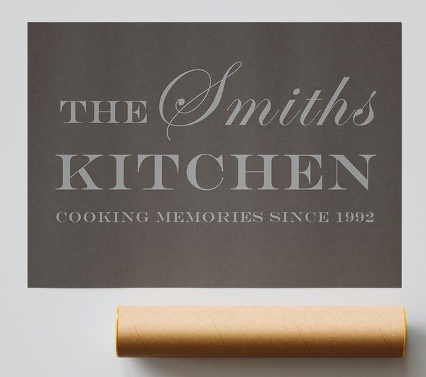 Kitchen Quote Your Family Name And Date Kitchen Chocolate Giclee Print
