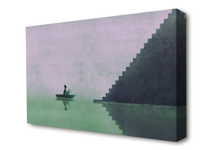 Rowing To The Steps To Heaven Canvas Wall Art