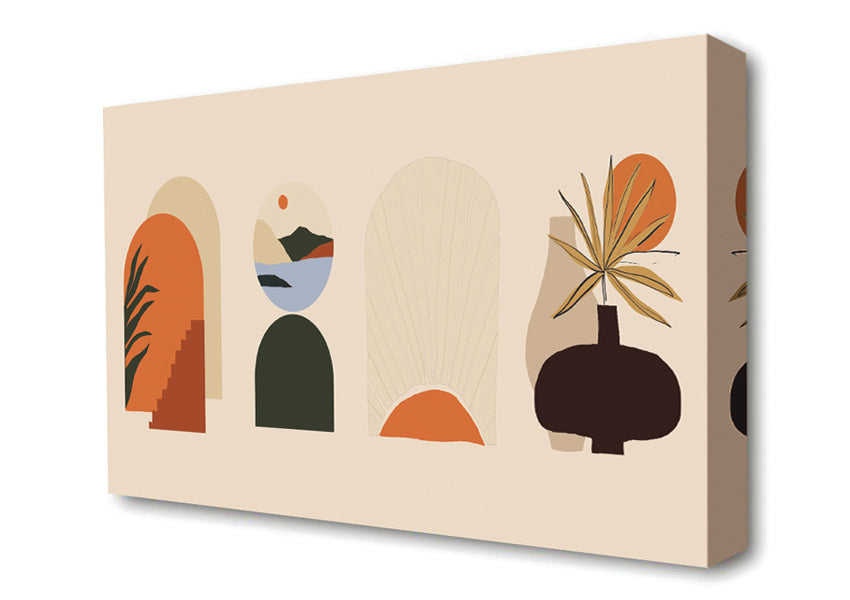Four Bohemian Shapes Canvas Wall Art