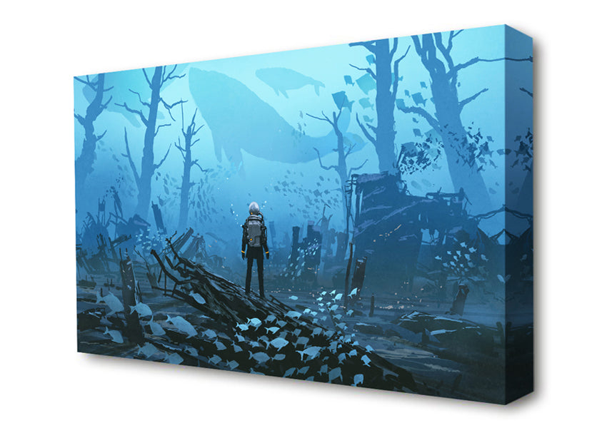 Seeking The Grey Whale Canvas Wall Art
