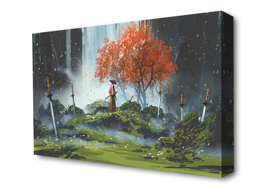 The Warrior Autumn Trees Canvas Wall Art