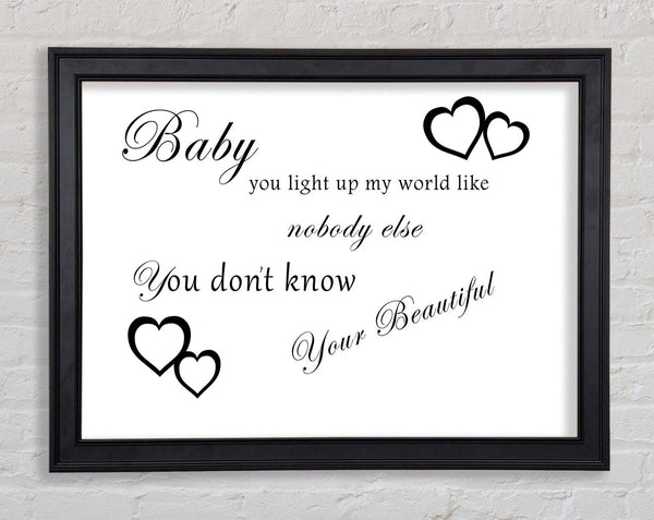 Baby, du erleuchtest meine Welt 1D Weiß