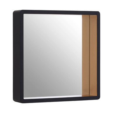 Bisha Small Black Wall Mirror With Gold Edge