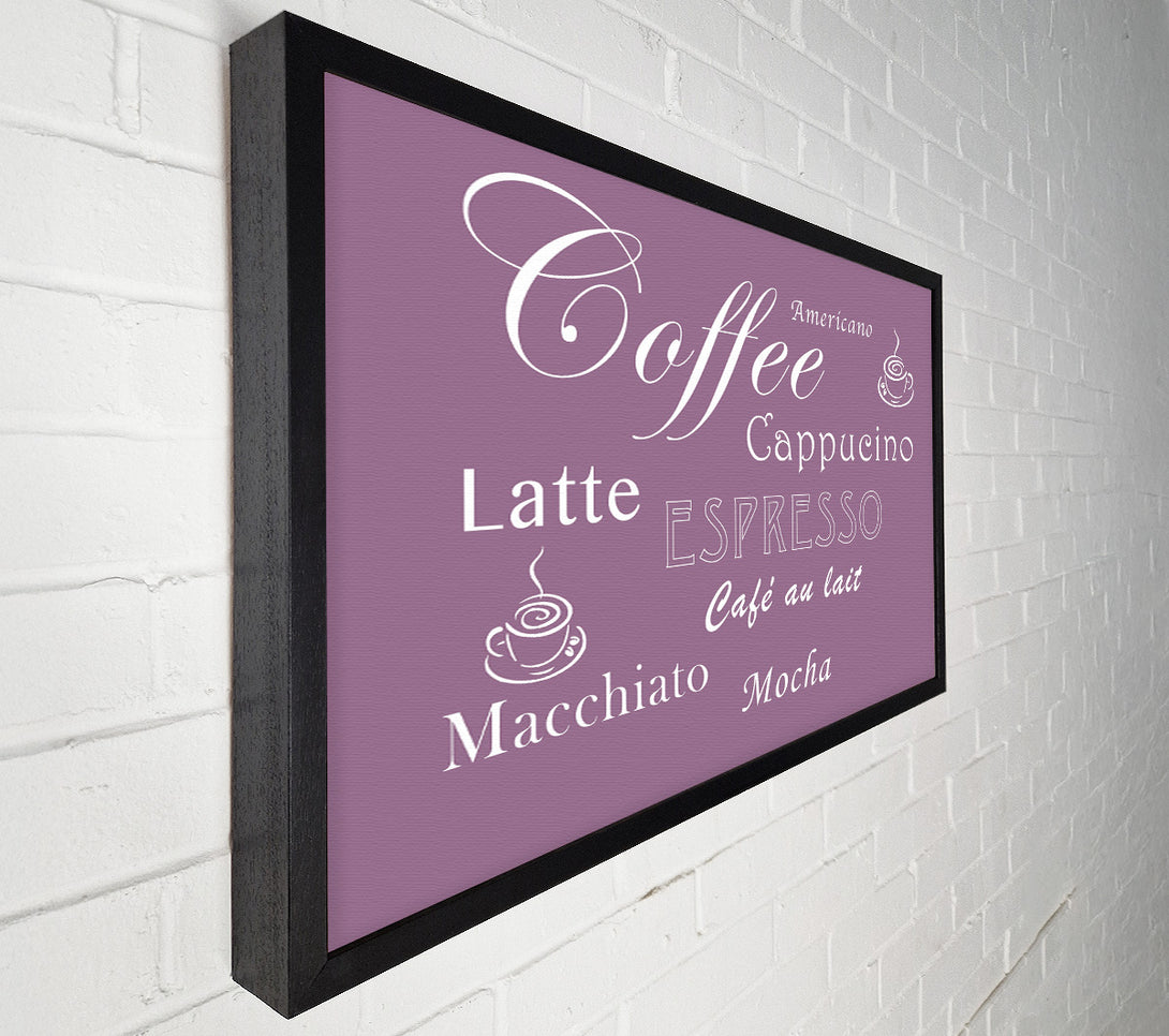  A Canvas Print of Kitchen Quote Coffee Delight Dusty Pink Canvas Print