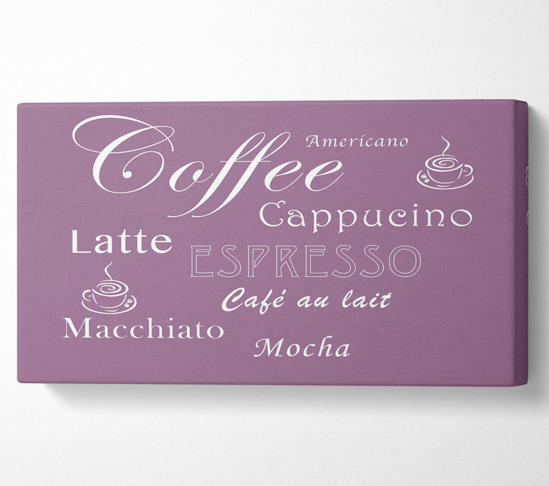  A Canvas Print of Kitchen Quote Coffee Delight Dusty Pink Canvas Print