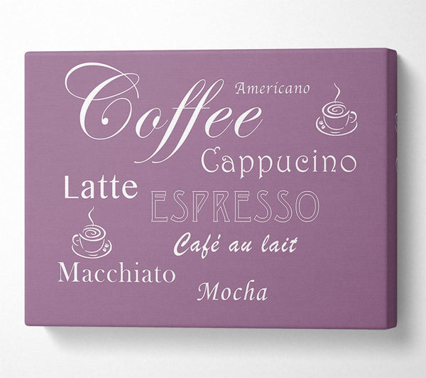  A Canvas Print of Kitchen Quote Coffee Delight Dusty Pink Canvas Print