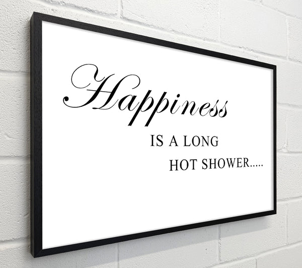 Bathroom Quote Happiness Is A Long Hot Shower White