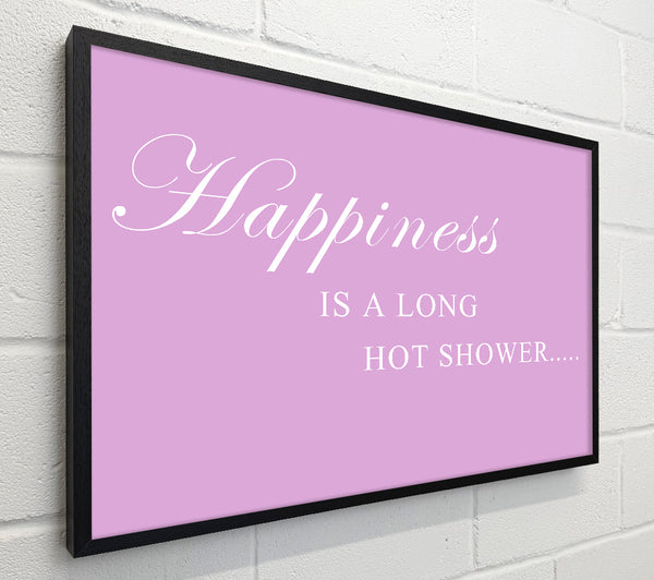 Bathroom Quote Happiness Is A Long Hot Shower Pink