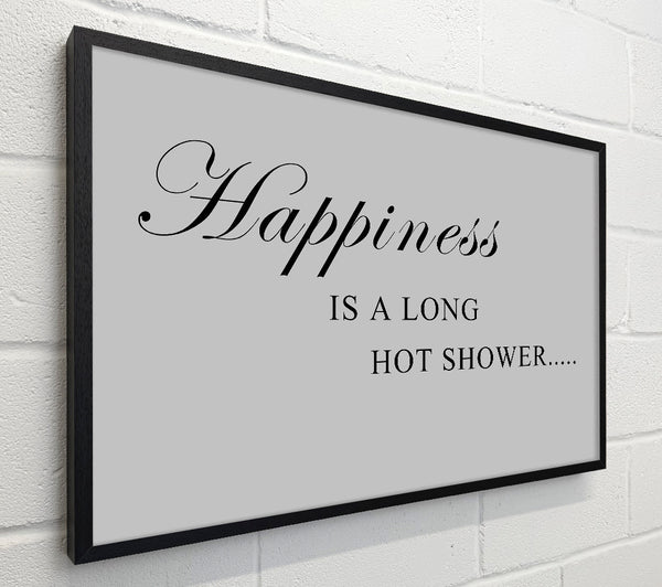 Bathroom Quote Happiness Is A Long Hot Shower Grey