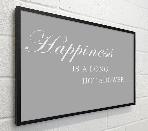 Bathroom Quote Happiness Is A Long Hot Shower Grey White