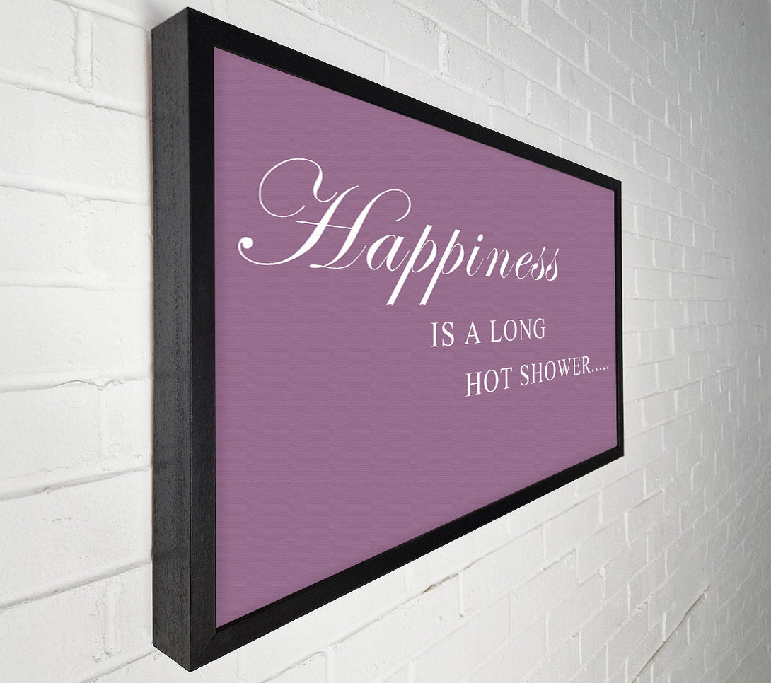  A Canvas Print of Bathroom Quote Happiness Is A Long Hot Shower Dusty Pink Canvas Wall Art